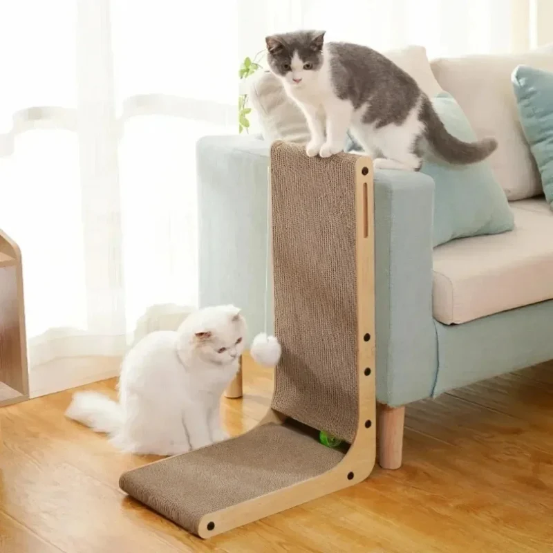 Griffoir chat - En carton design en L