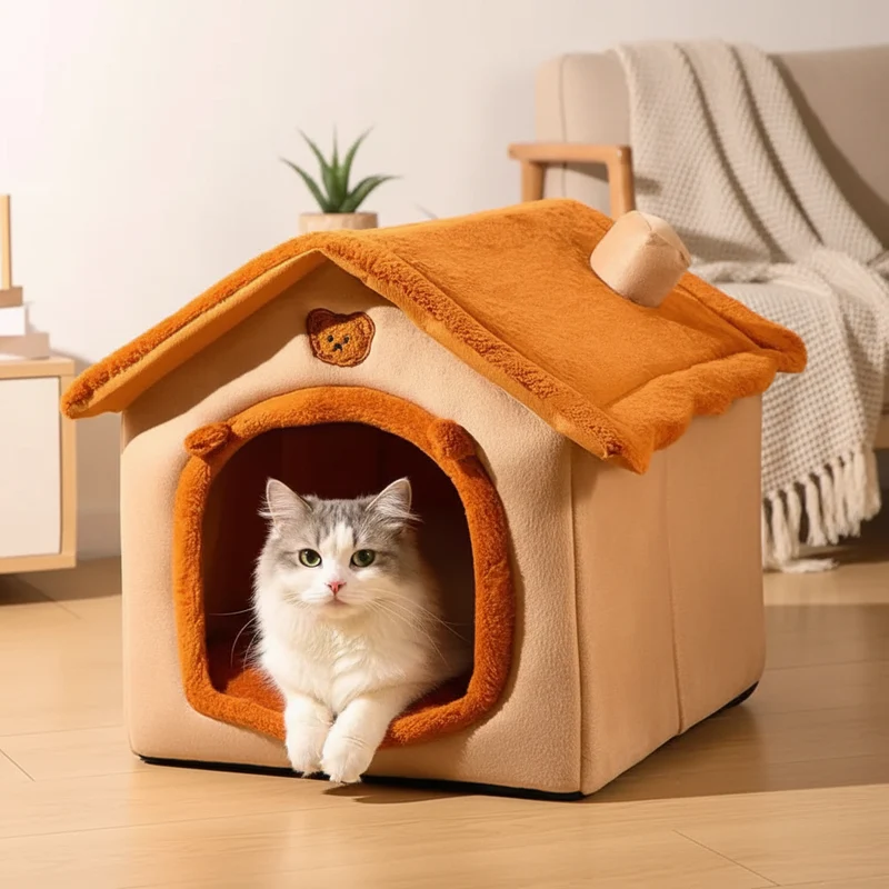 Maison tente pour chat en peluche