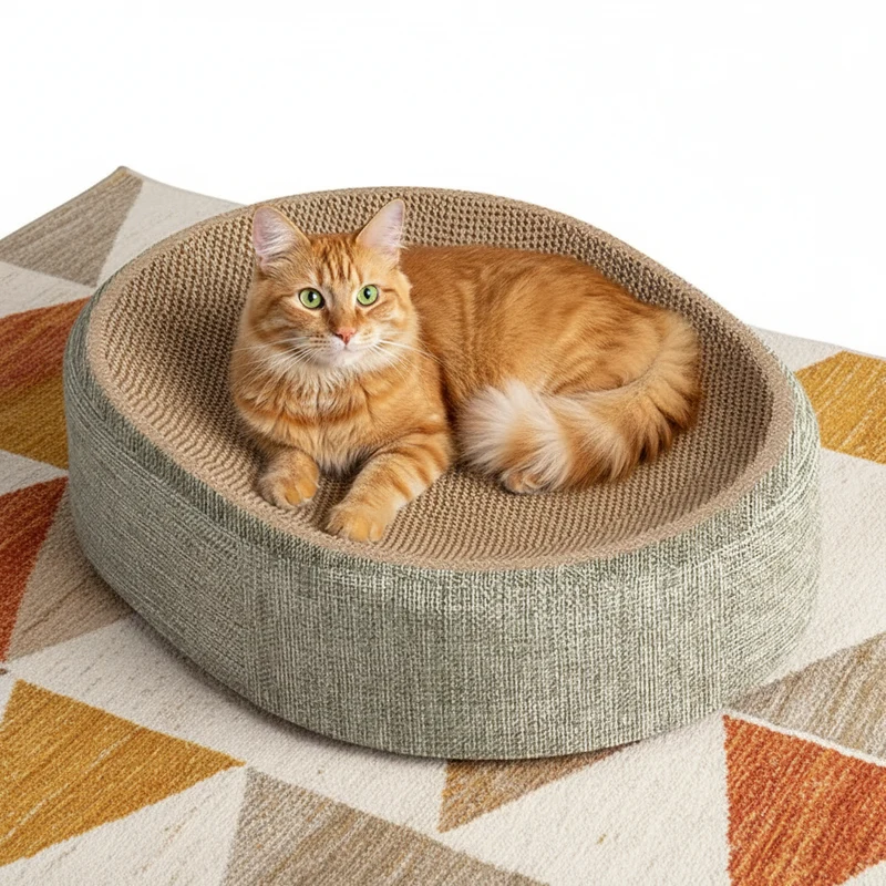 Griffoir pour chat ovale 2-en-1 sisal tressé