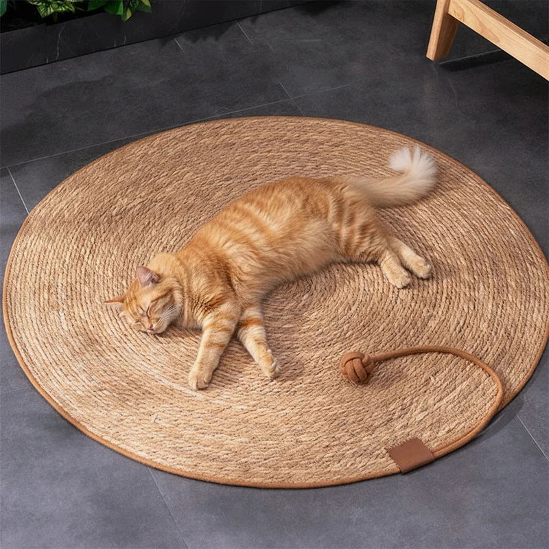 Griffoir pour chat en rotin naturel – Tapis à griffer