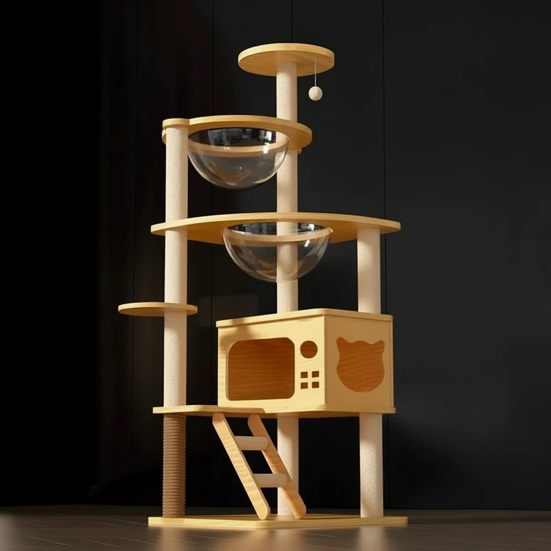 Arbre à Chat en Bois -LEVEL UP 2