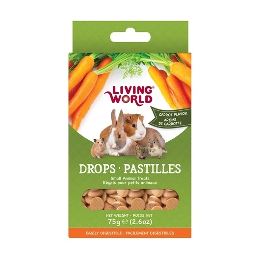 Living World Small Animal Drops - Carrot Flavour - 75 g (2.6 oz)