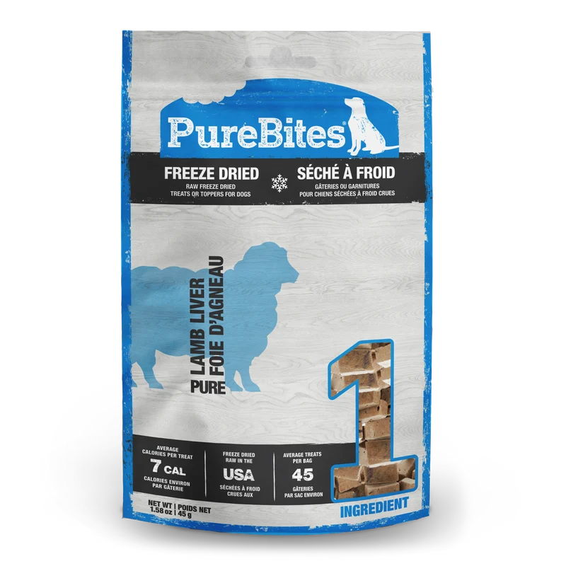 PureBites Freeze Dried Dog Treats, Lamb Liver