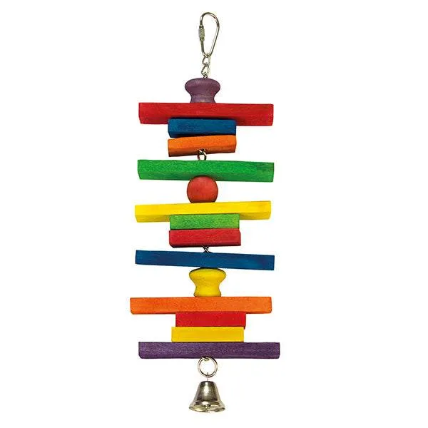 Maderas de colores y campana- 10 x 28 cm