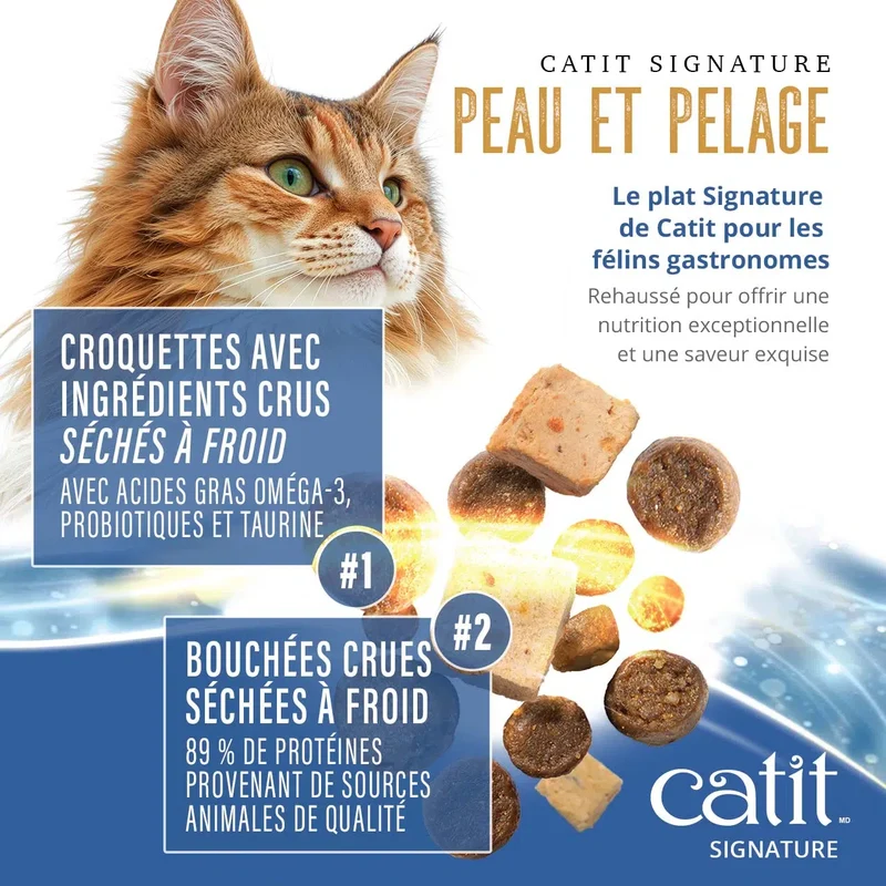 Catit - Chat - Adulte - Peau et Estomac Sensible - Repas de Poulet - Cru séché a froid - 1.8kg