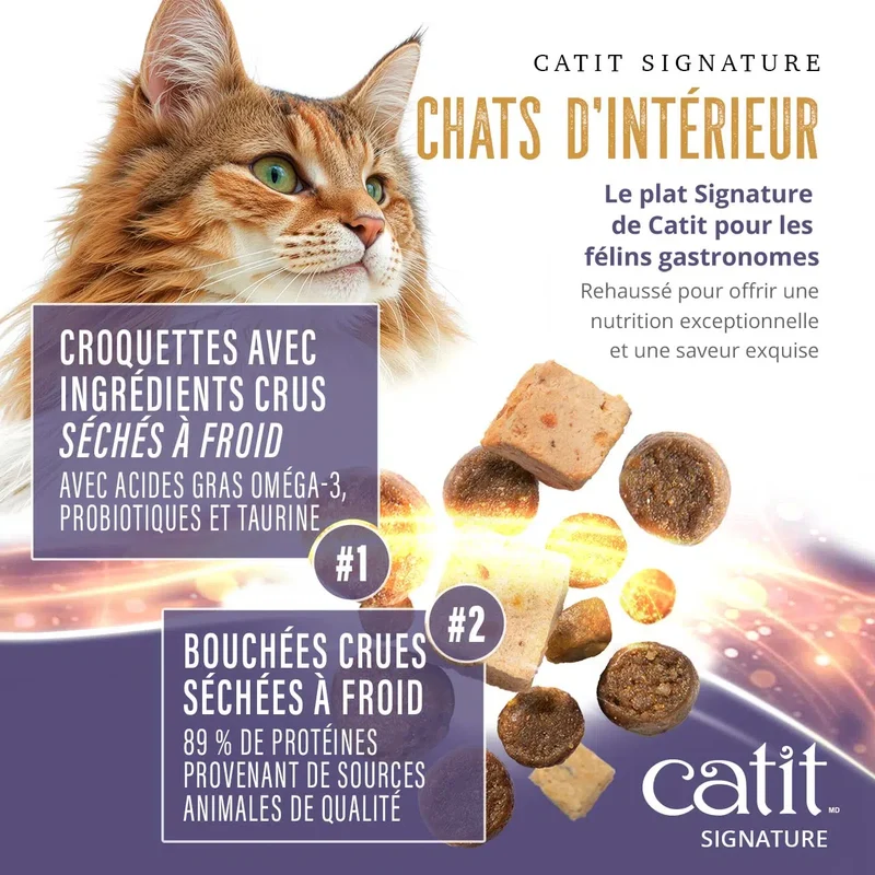 Catit - Chat - Adulte - Intérieur - Repas de Poulet - Cru séché à froid - 1.8kg