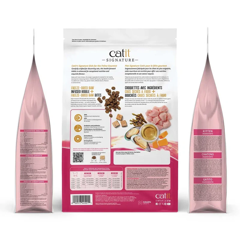 Catit - Chaton - Repas de Poulet - Cru séché a froid - 1.8kg