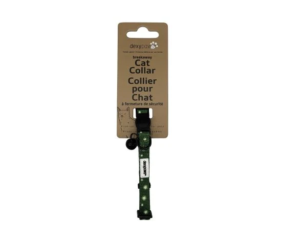 Dexypaws Collier En Polyester Pour Chat, Vert à Motifs De Marguerites