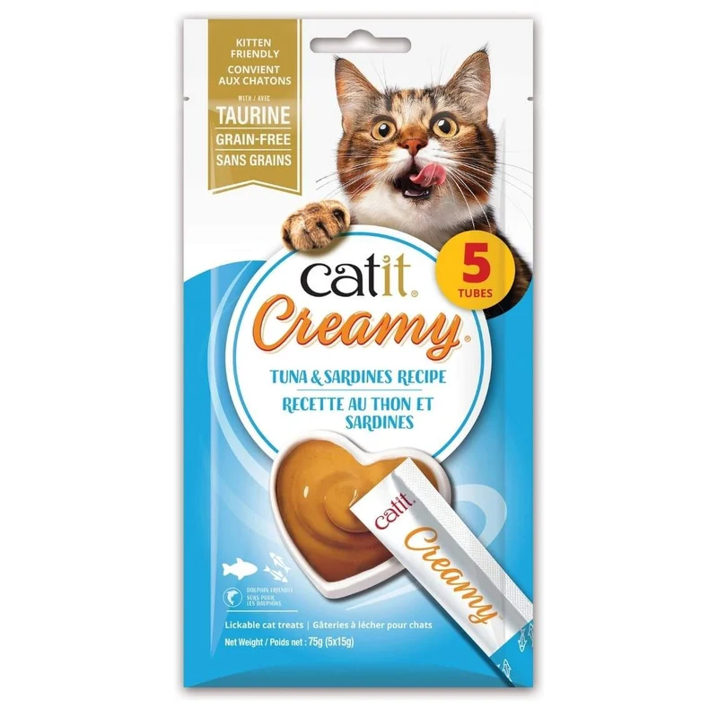 Catit - Chat - Creamy - Lickable - Thon et Sardines - 5X15g