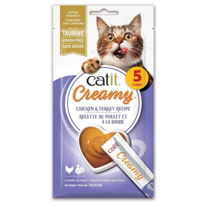 Cati - Chat - Creamy - Lickable - Poulet et Dinde - 5X15g