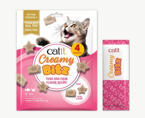 Catit - Chat - Creamy Bitz - Thon et Crabe - 4X12g