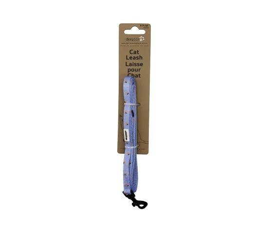 Dexypaws Laisse En Polyester Pour Chat, Bleu Ciel à Motifs De Mandarines 5'