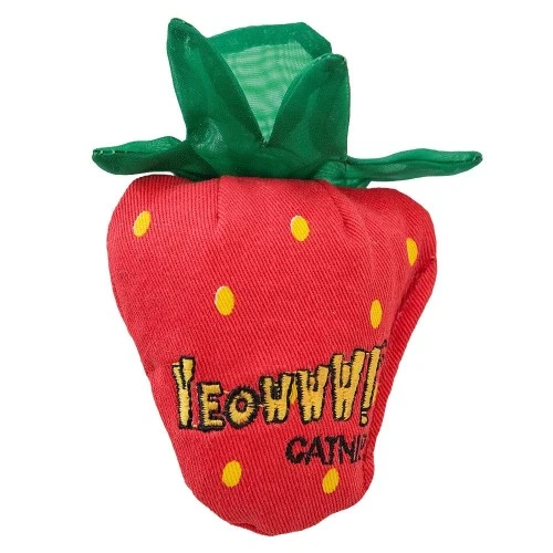 Ducky World Jouet d'herbe à chat YEOWWW! - Fraise rouge