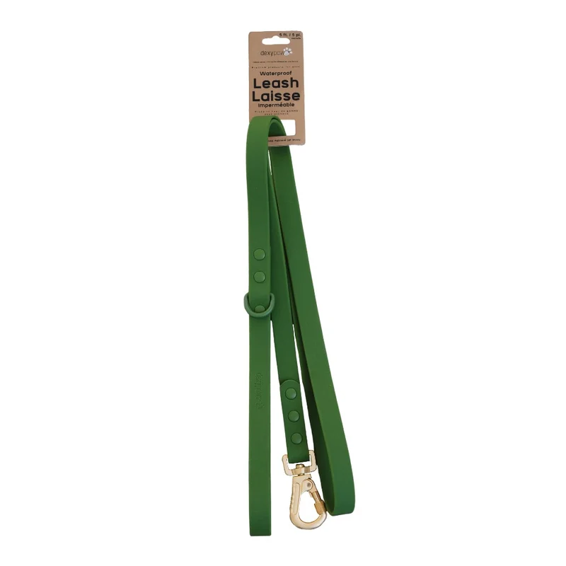 Dexypaws Laisse imperméable pour chien - Vert camouflage - 5 pieds