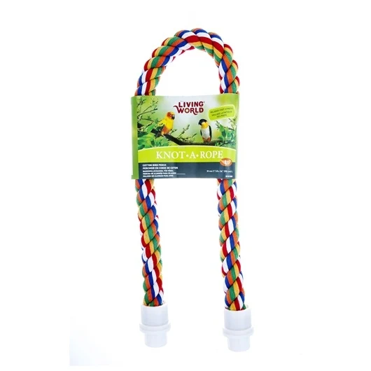 Living World Multi-Coloured Cotton Perch 30 mm dia x 90 cm L