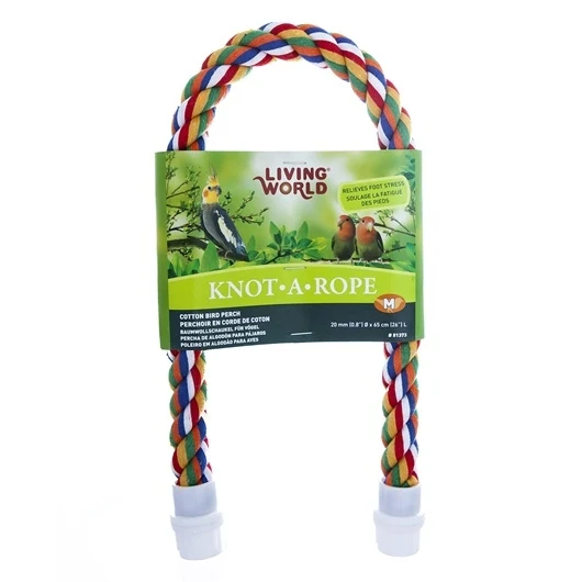 Living World Multi-Coloured Cotton Perch 20 mm x 65 cm