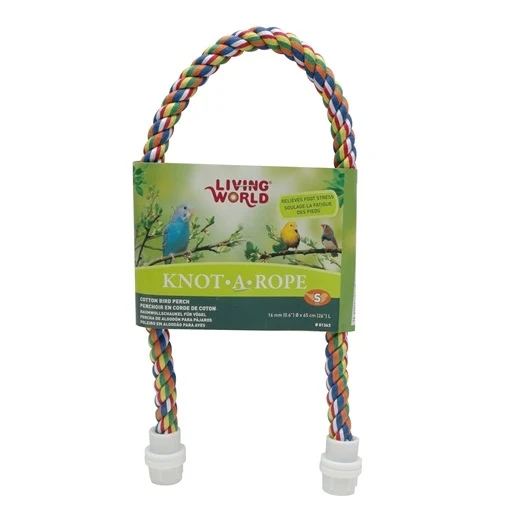Living World Multi-Coloured Cotton Perch 16 mm dia x 65 cm L