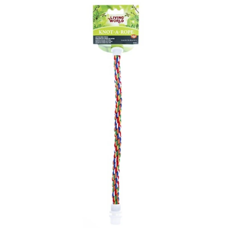 Living World Multi-Coloured Cotton Perch 16 mm dia x 38 cm L