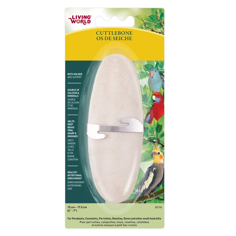 Living World Cuttlebone with Holder Large - 15 - 18 cm (6" - 7")
