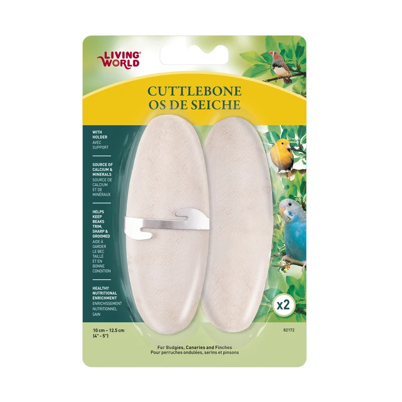 Living World Cuttlebone with Holder Small - 12.5 cm (5") Twinpack