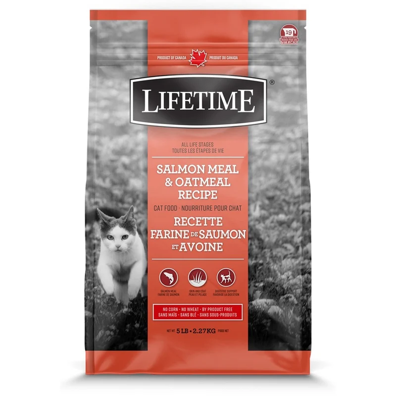 Nourriture pour Chats au Saumon & Avoine pour Toutes Étapes de Vie