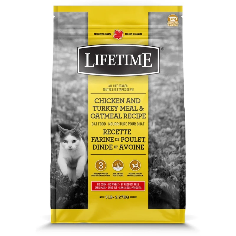 Nourriture pour Chats à la Dinde, Poulet & Avoine pour Toutes Étapes de Vie