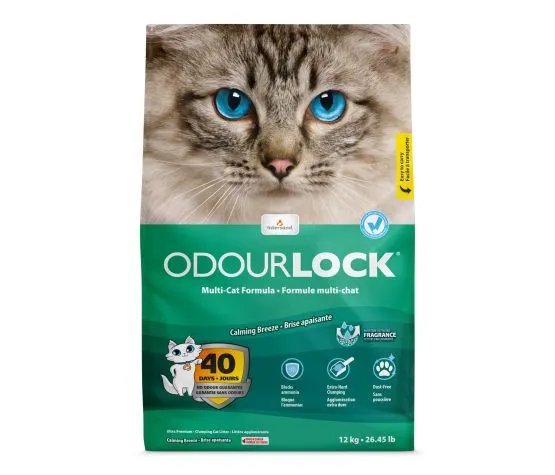 Intersand - OdourLock - Brise Apaisante - Litière Agglomérante - Formule Multi-Chat - 12kg