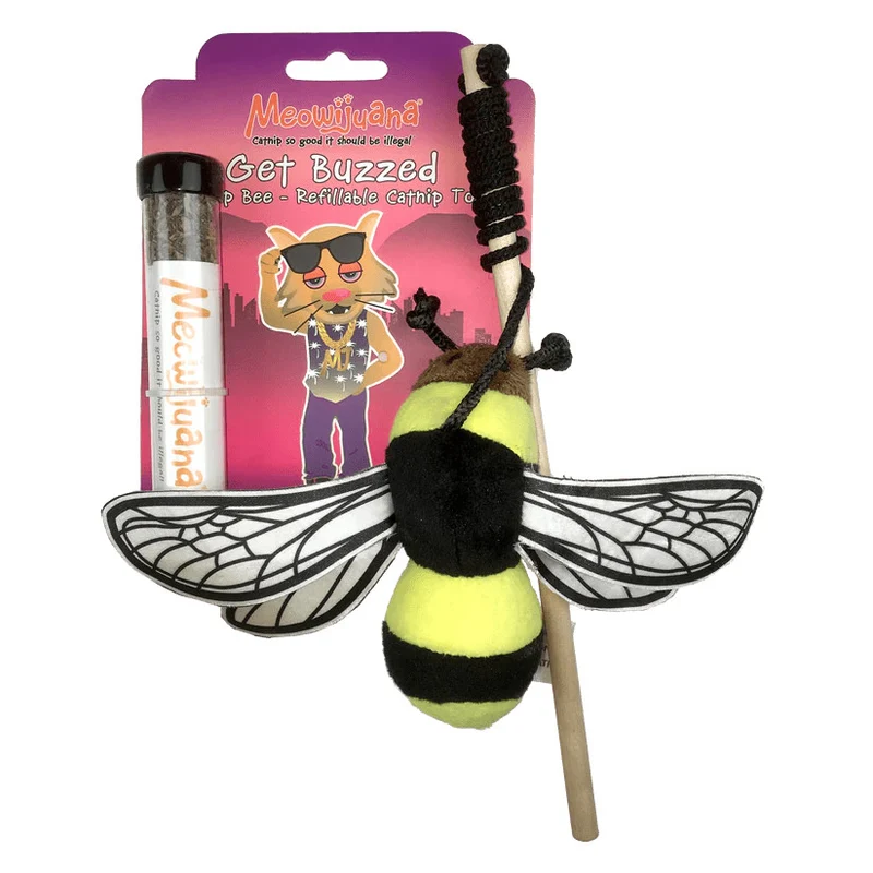 Meowijuana - Jouet - Herbe à chat - Abeille - Chat