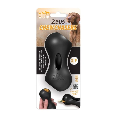 Zeus jouet Chewchasers en caoutchouc pour gâterie - Arachide - Noir