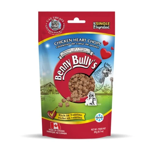 Benny Bully's Gâteries pour chat - Morceaux de coeurs de poulet - 20 gr