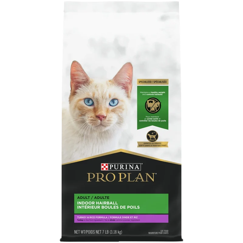 Purina - Pro Plan - Chat d'intérieur - Contrôle de Boules de Poils - Dinde et riz - 16 lb