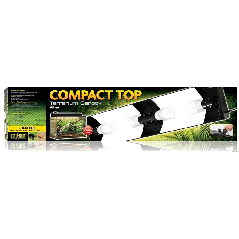Exo Terra Compact Top Fluorescent Terrarium Canopy, Large