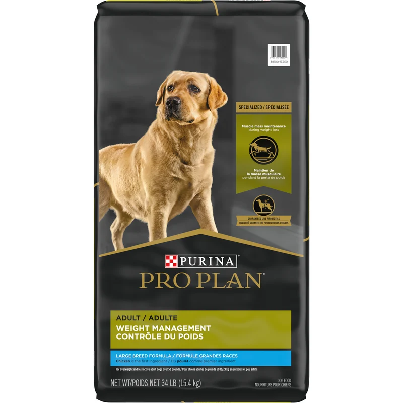 Nourriture Contrôle du Poids au Poulet & Riz pour Chiens Adultes de Grandes Races