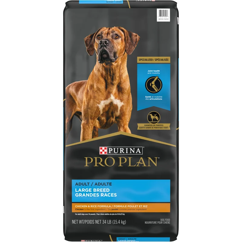 Nourriture au Poulet & Riz pour Chiens Adultes de Grandes Races