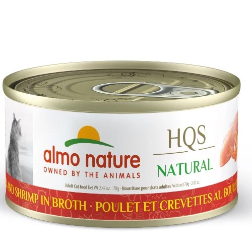 Almo Nature HQS Natural chat - Poulet et crevette au bouillon 70 gr