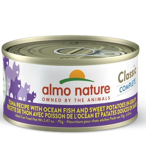 Almo Classic Complete Chat - Thon avec poisson de l'océan et patates douces en sauce 70 gr