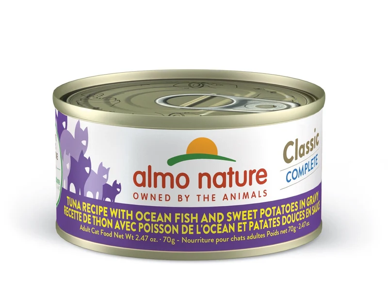Almo Nature - Conserve Chat - Classic Complete - Thon avec poisson de l'océan et patates douces en sauce - 70gr