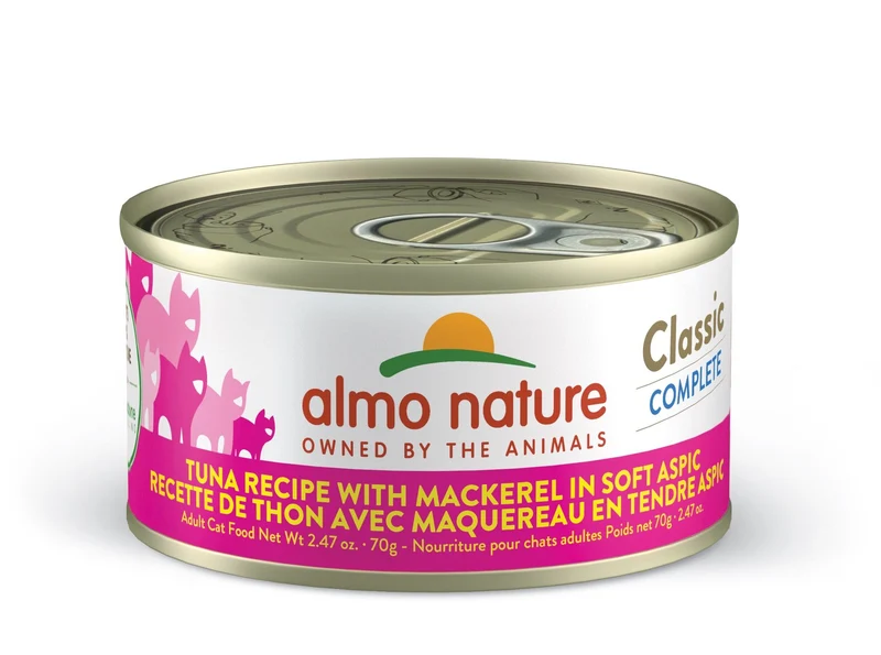 Almo Nature - Conserve Chat - Classic Complete - Thon avec maquereau en tendre aspic - 70gr