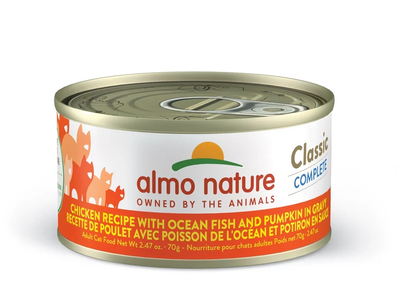 Almo Nature - Classic Complete - Poulet avec poisson de l'océan et potiron en sauce - 70gr - Chat