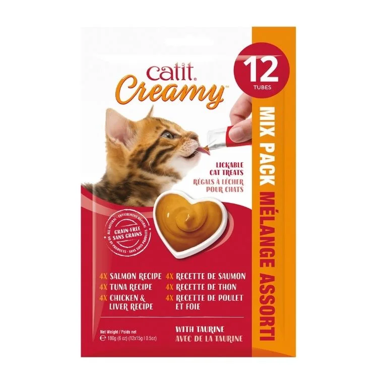 Catit - Creamy - Régals assortis - Paquet de 12 - Chat