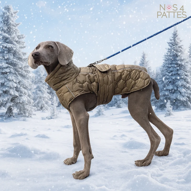 Manteau Hiver Chaud et Réfléchissant pour Grands Chiens – Col Haut & Imperméable
