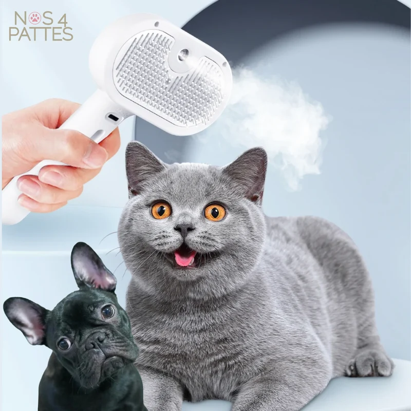 Brosse à vapeur pour chien & chat – démêle sans douleur