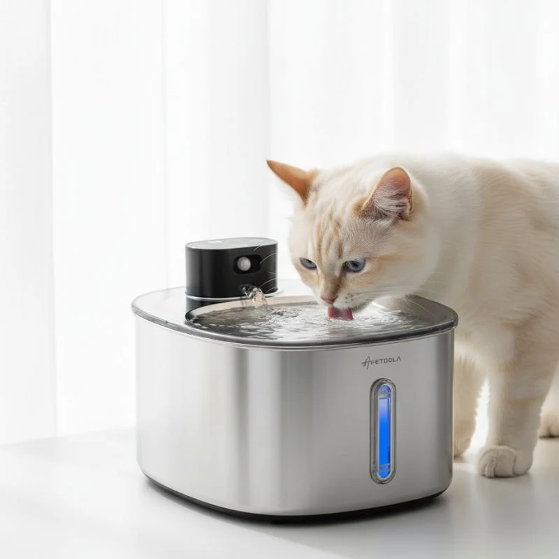 Fontaine à eau chat sans électricité avec batterie - Catfree