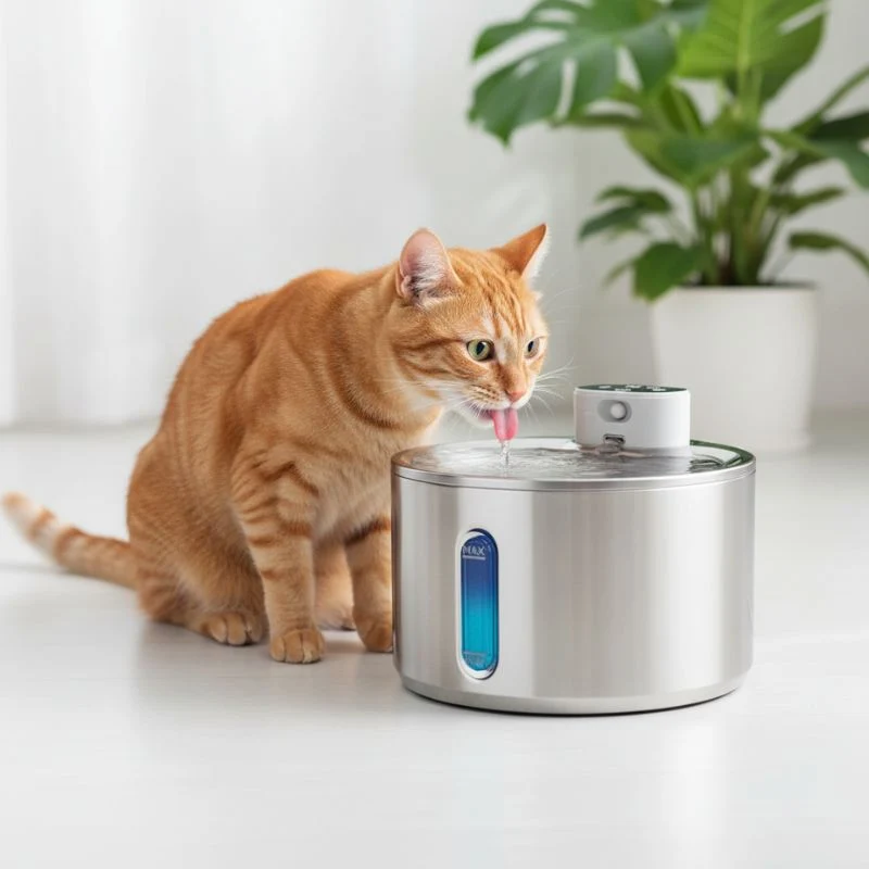 Fontaine à eau chat sans électricité 4L rechargeable - HydraMajesté™
