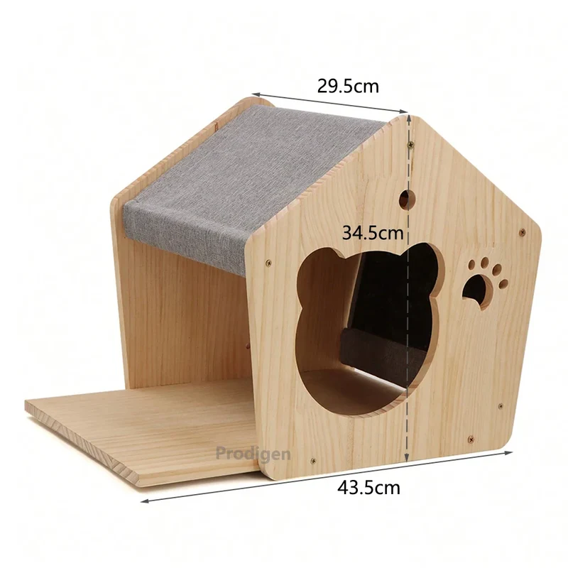 Wandmontierter Kratzbaum aus Holz - Kollektion: Perched House