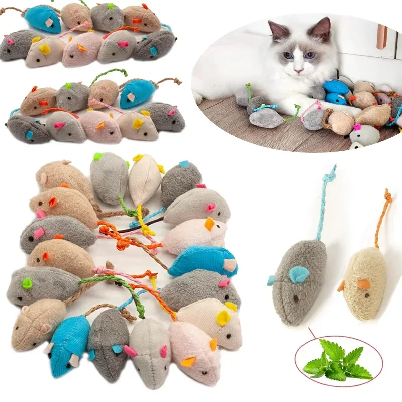 Souris en peluche à l'herbe à chat