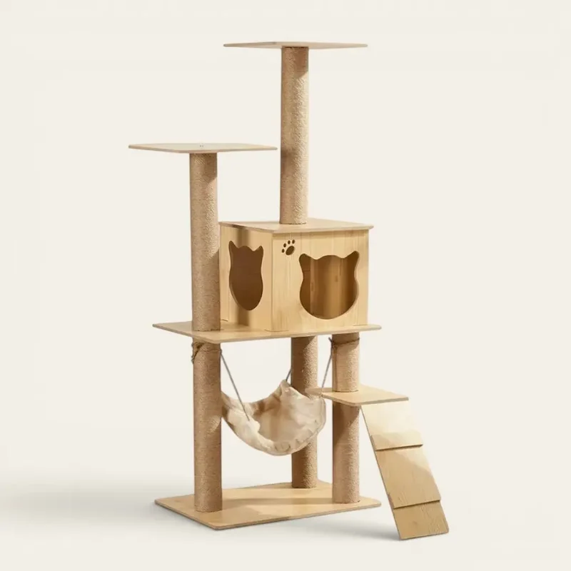 Arbre à chat bois massif – Structure bois, confort sans concession