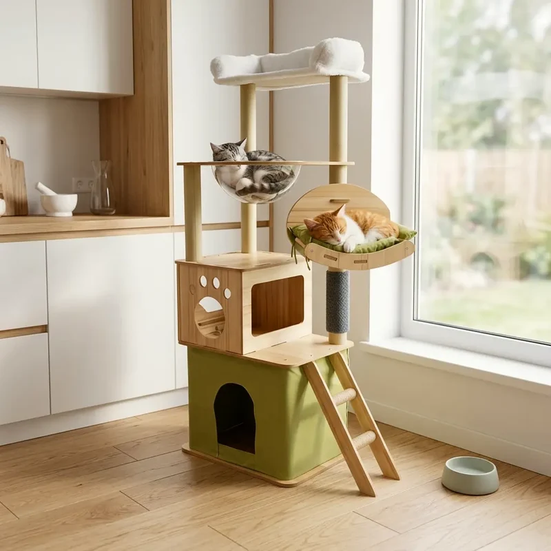 Arbre à chat en bois flotté – L'allure d'une galerie, le confort en prime
