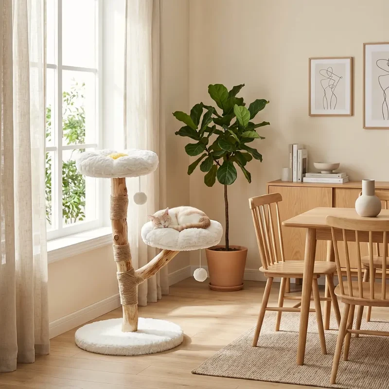 Arbre à chat fleur blanc – La légèreté comme pièce maîtresse