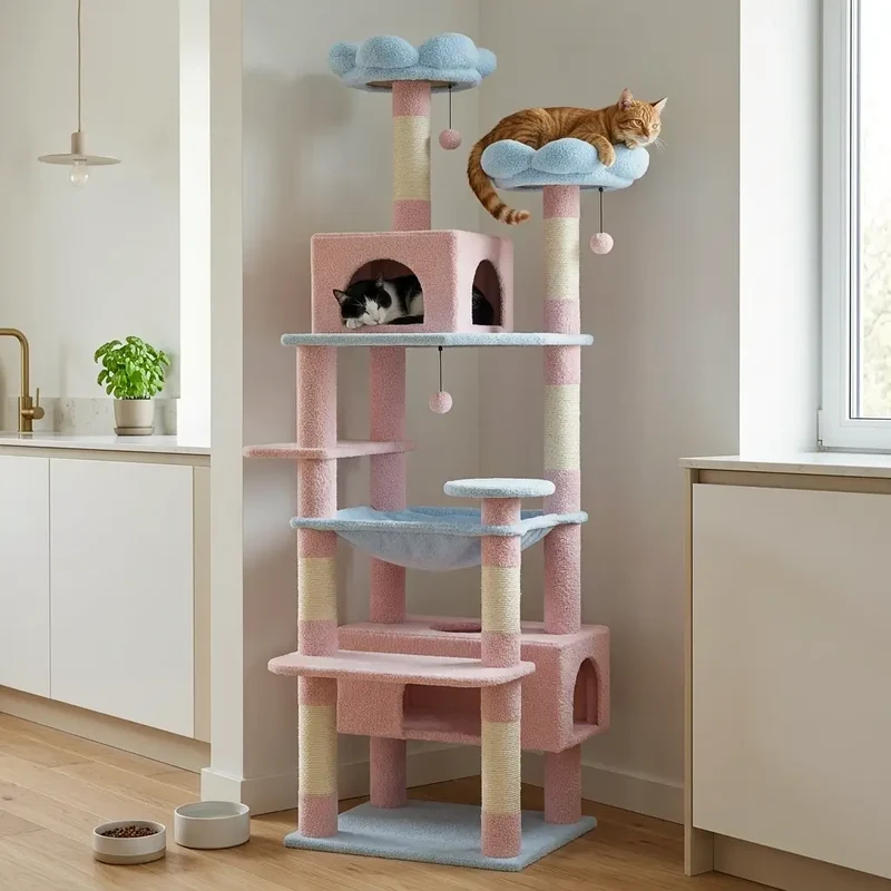 Arbre à chat rose – Oui, on peut avoir du style et un chat
